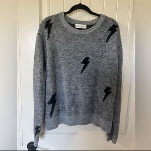 PANTS STORE WOMEN KNIT SWEATER GREY & BLACK ACCENT